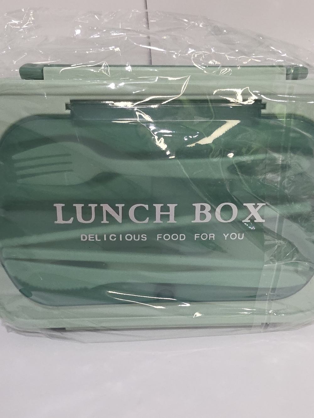 Mint Green Lunch Box Bento with Utensil Set